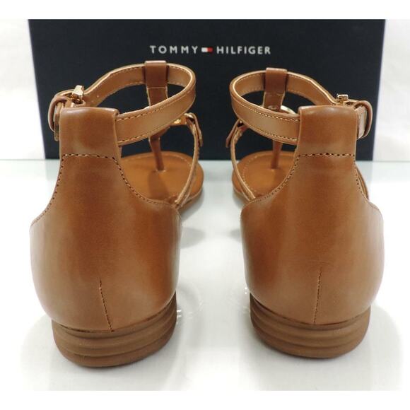 Women's Tommy Hilfiger Henri T-Strap Strappy Thong Sandals Medium Brown - Picture 7 of 8